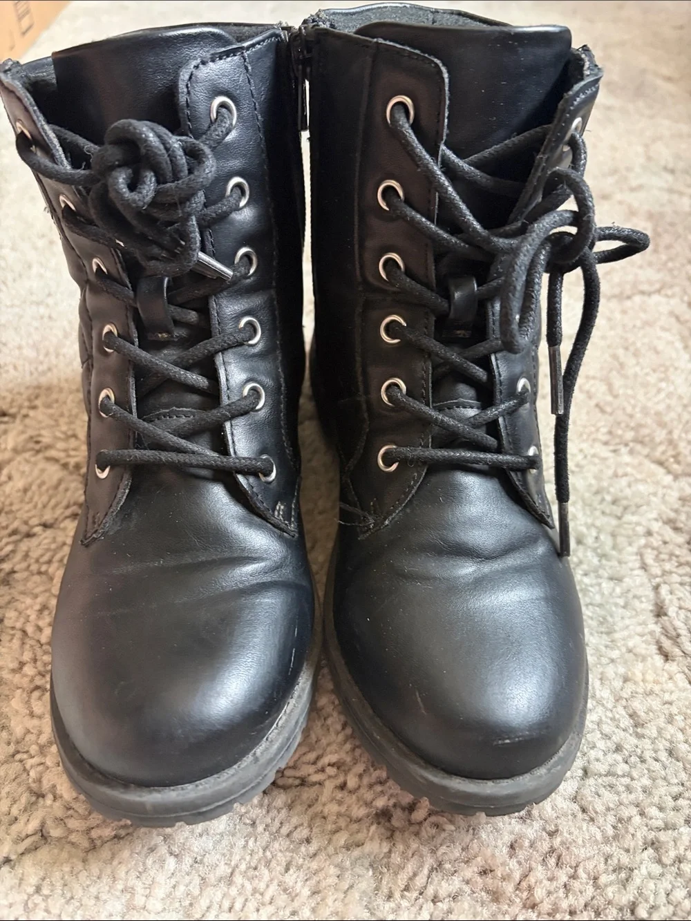 The Children's Place Black Quilted Lace-Up Kids' Boots